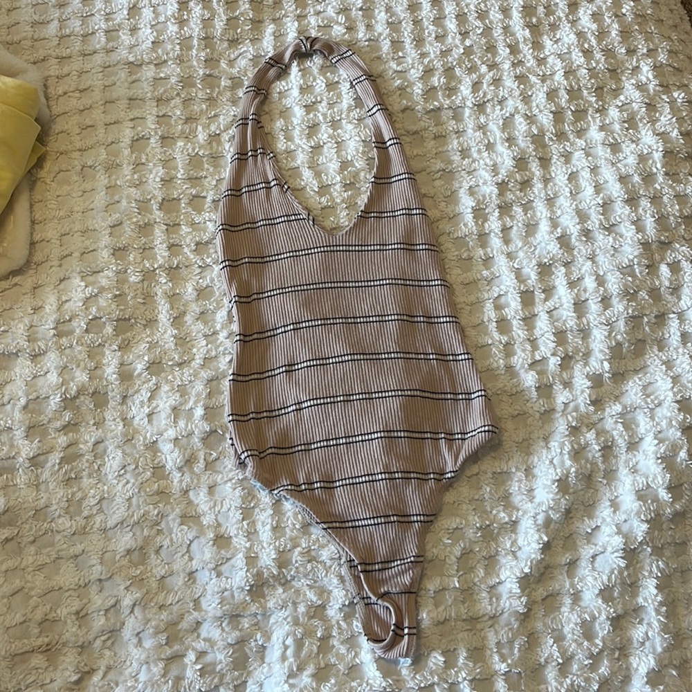 PacSun Striped Halter Neck Bodysuit